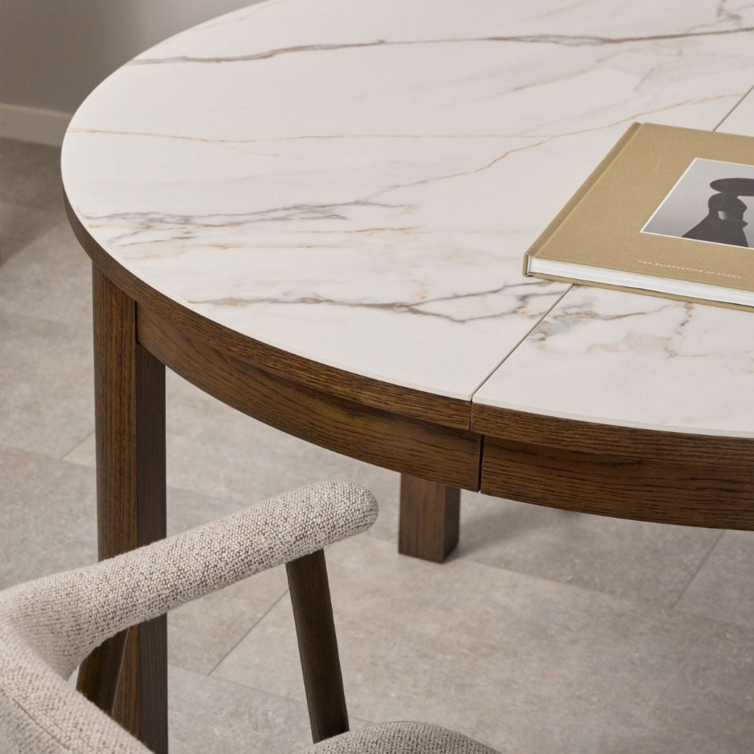 Southampton Round Dining Table in Cream Ceramic 120x75cm