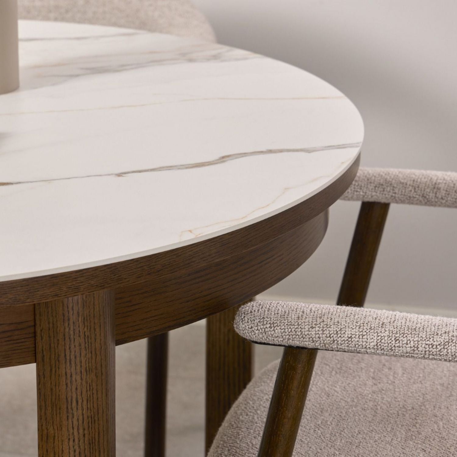 Southampton Round Dining Table in Cream Ceramic 120x75cm