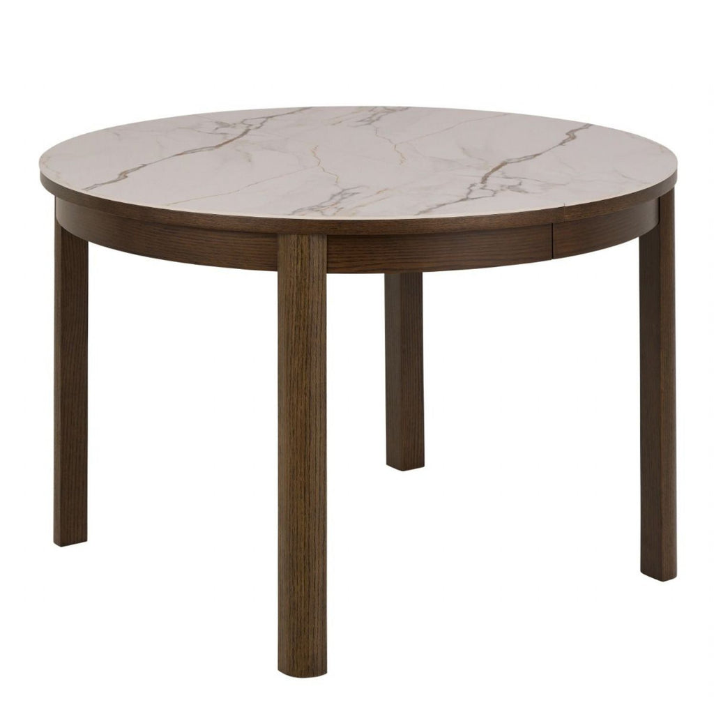Southampton Round Extendable Dining Table in Cream Ceramic 120 220 x 120 x 75cm