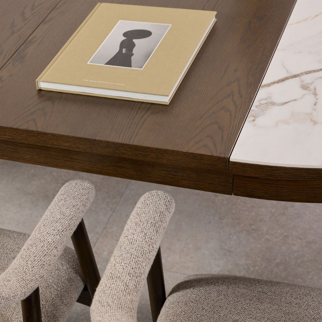 Southampton Round Extendable Dining Table in Cream Ceramic 120 220 x 120 x 75cm