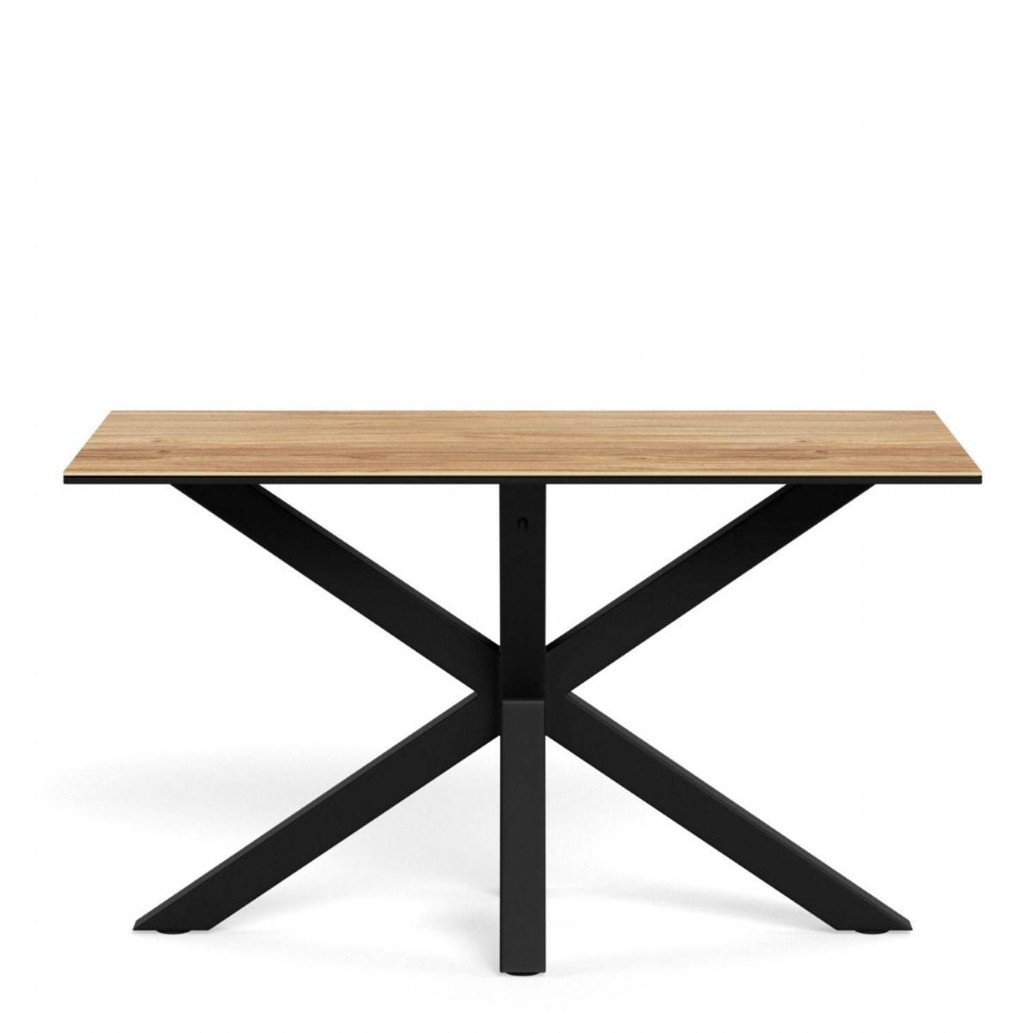 Heaven Dining Table with Wild Oak Ceramic Glass Top in Black 135x80cm