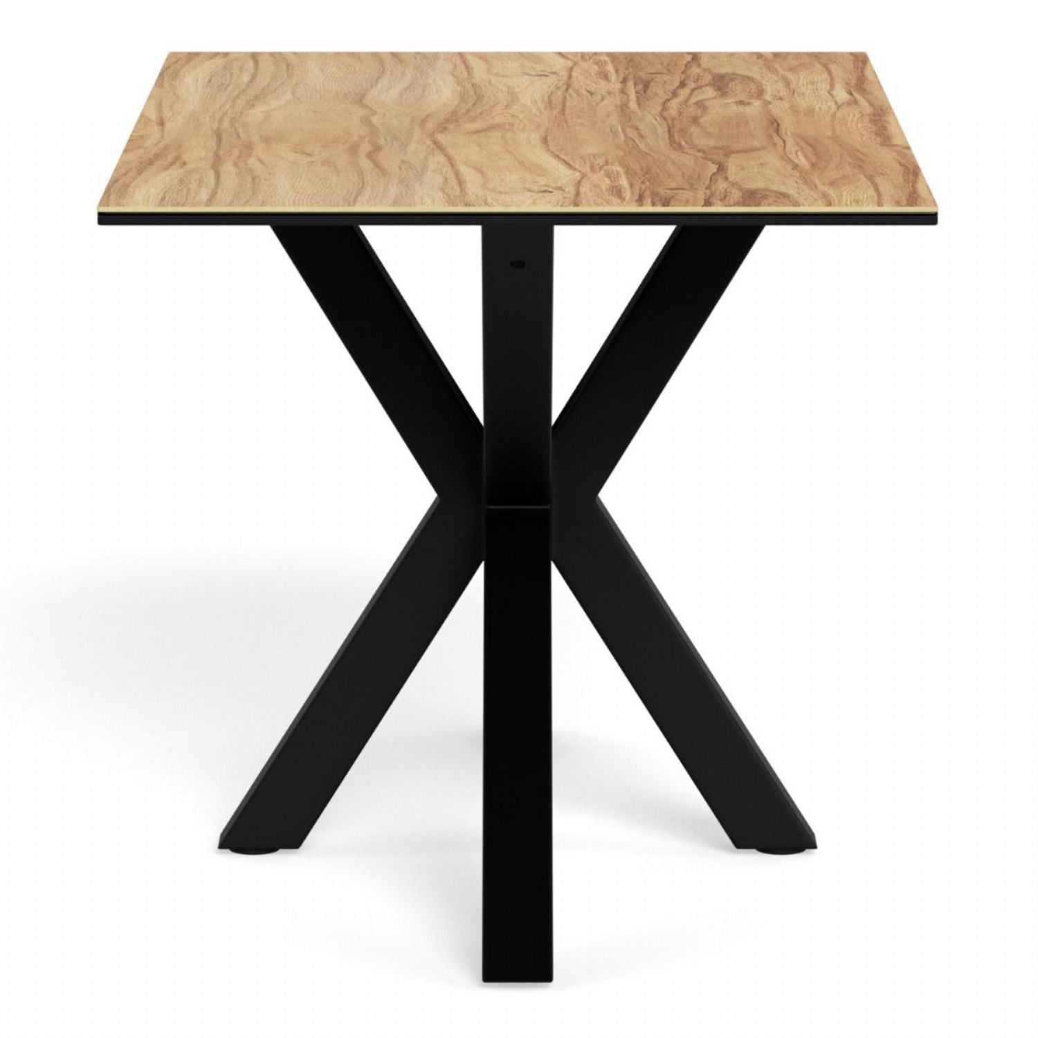 Heaven Dining Table with Wild Oak Ceramic Glass Top in Black 135x80cm