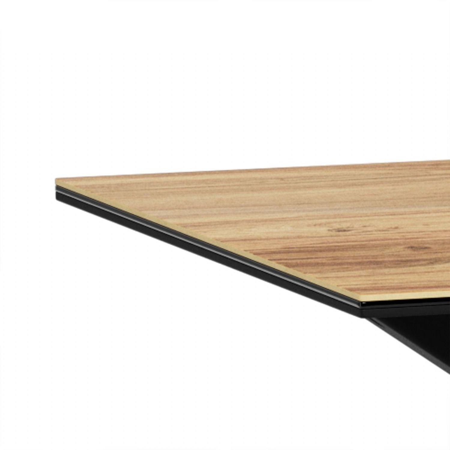 Heaven Dining Table with Wild Oak Ceramic Glass Top in Black 135x80cm