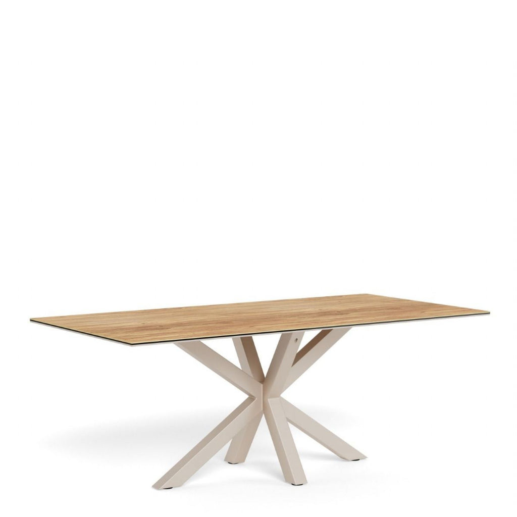 Heaven Dining Table with Wild Oak Ceramic Glass Top in Grey 200x100cm
