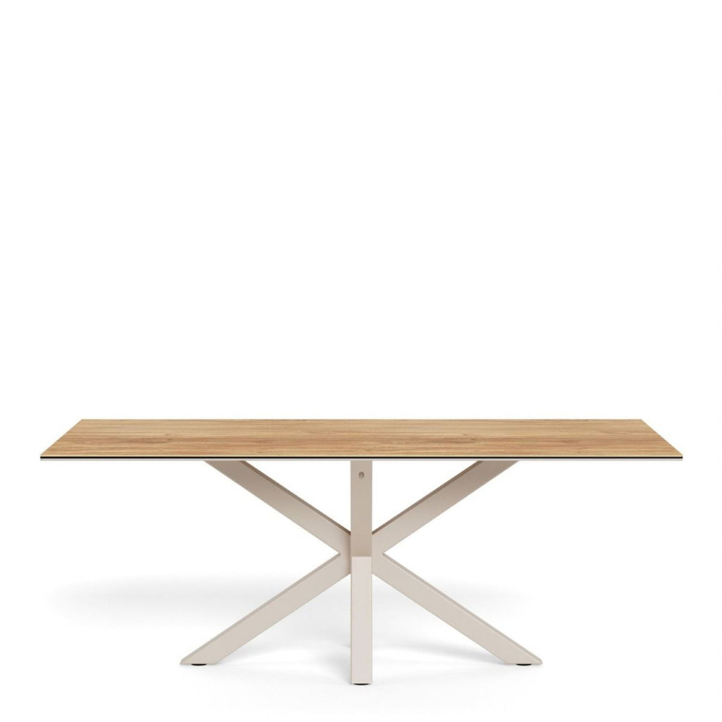 Heaven Dining Table with Wild Oak Ceramic Glass Top in Grey 200x100cm