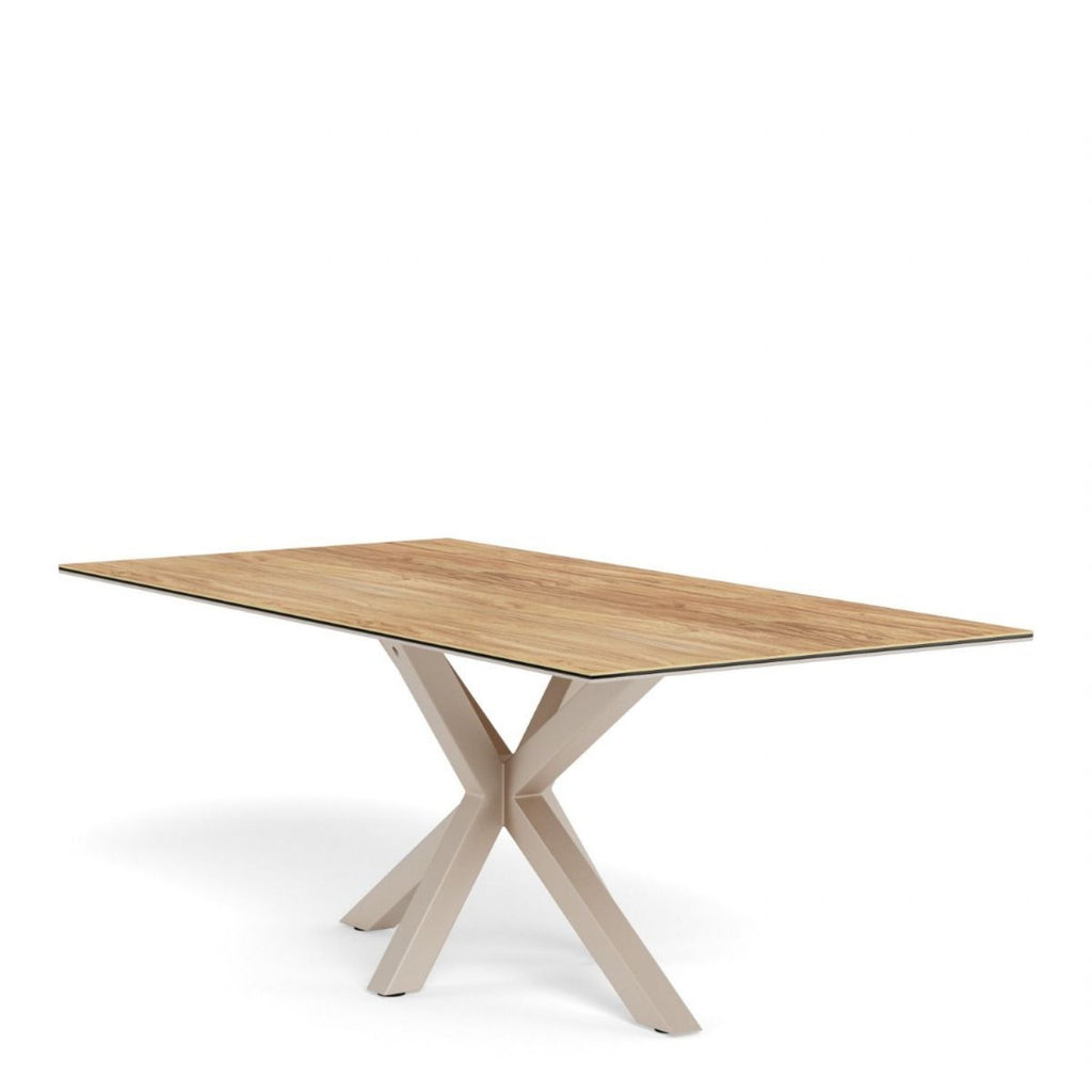 Heaven Dining Table with Wild Oak Ceramic Glass Top in Grey 200x100cm