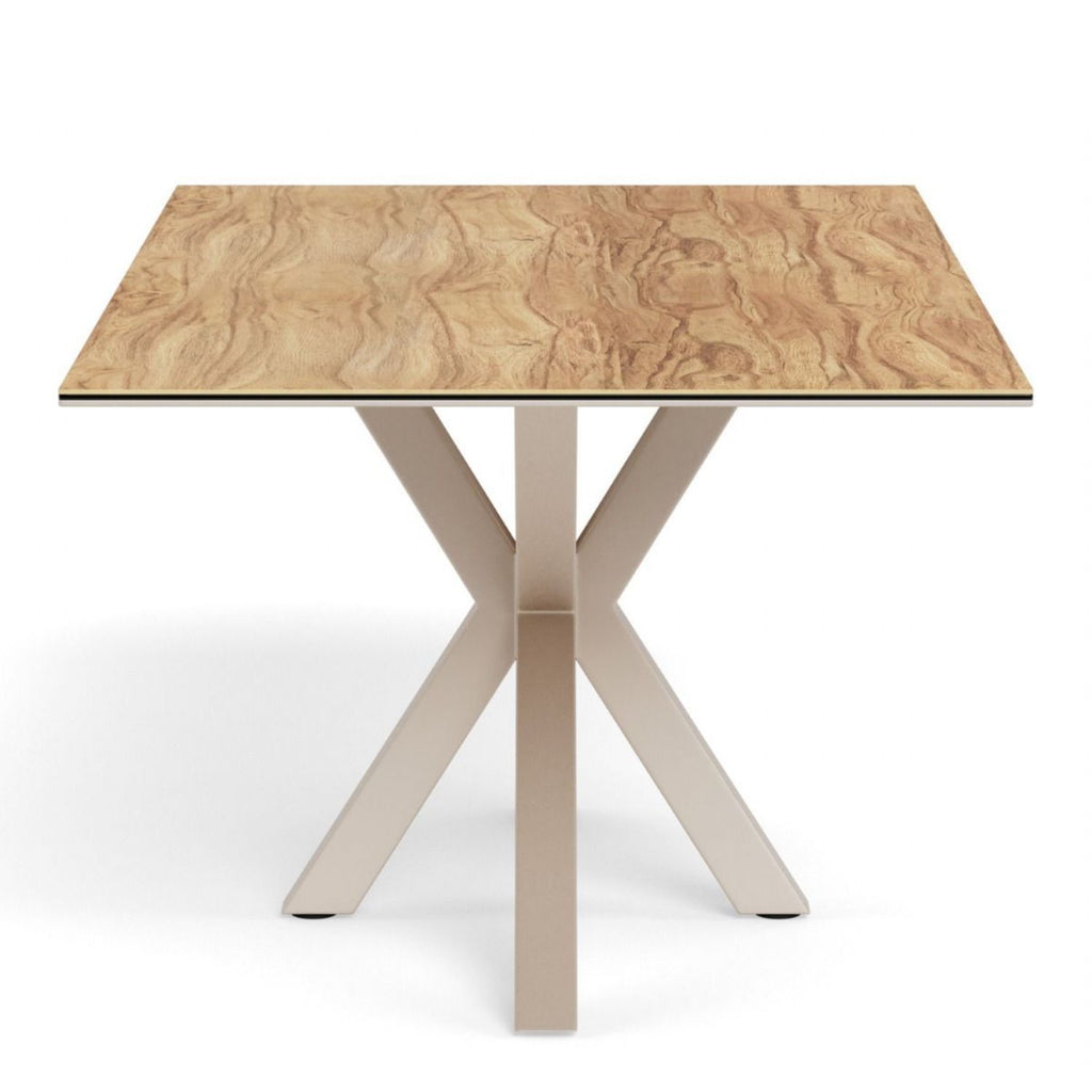 Heaven Dining Table with Wild Oak Ceramic Glass Top in Grey 200x100cm