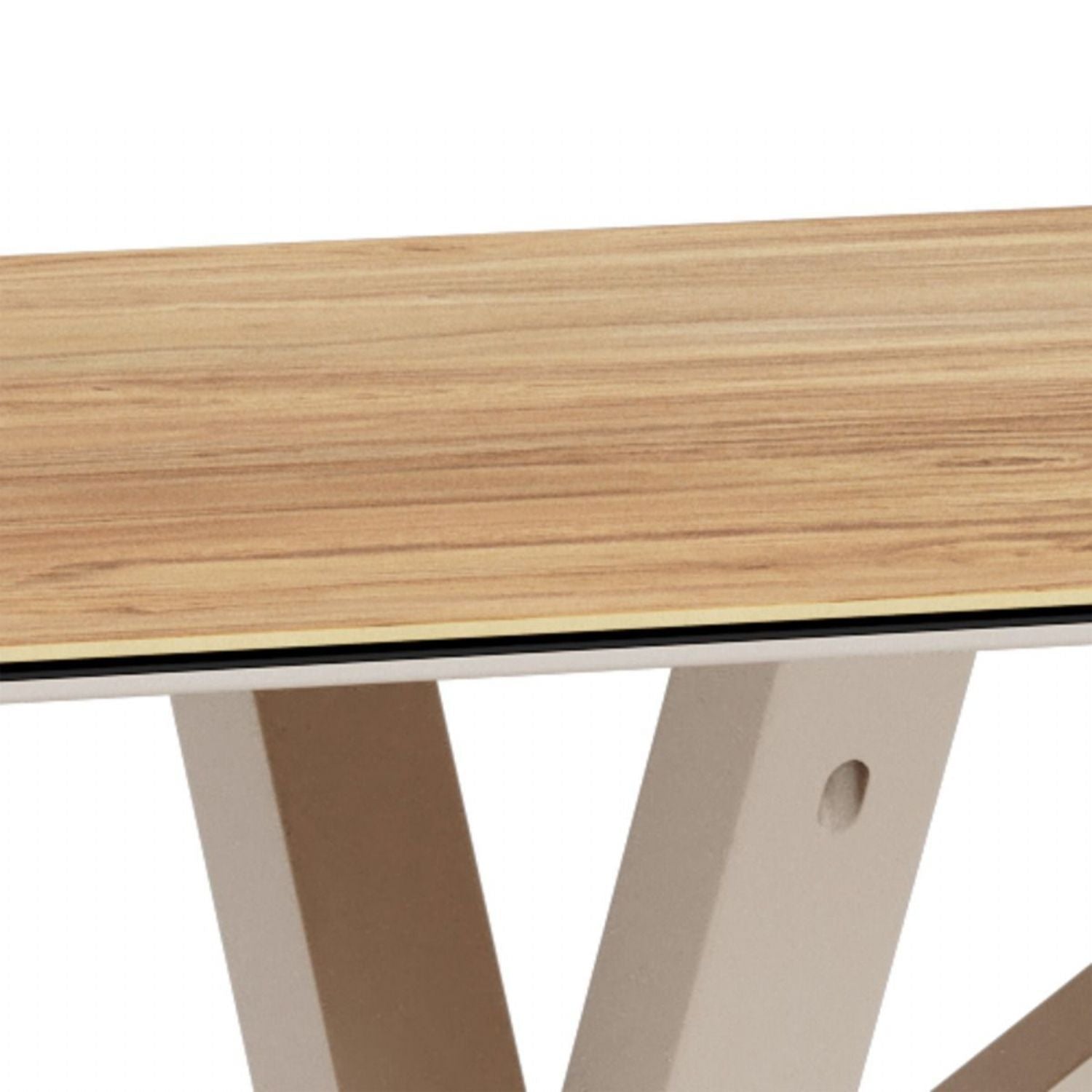 Heaven Dining Table with Wild Oak Ceramic Glass Top in Grey 200x100cm