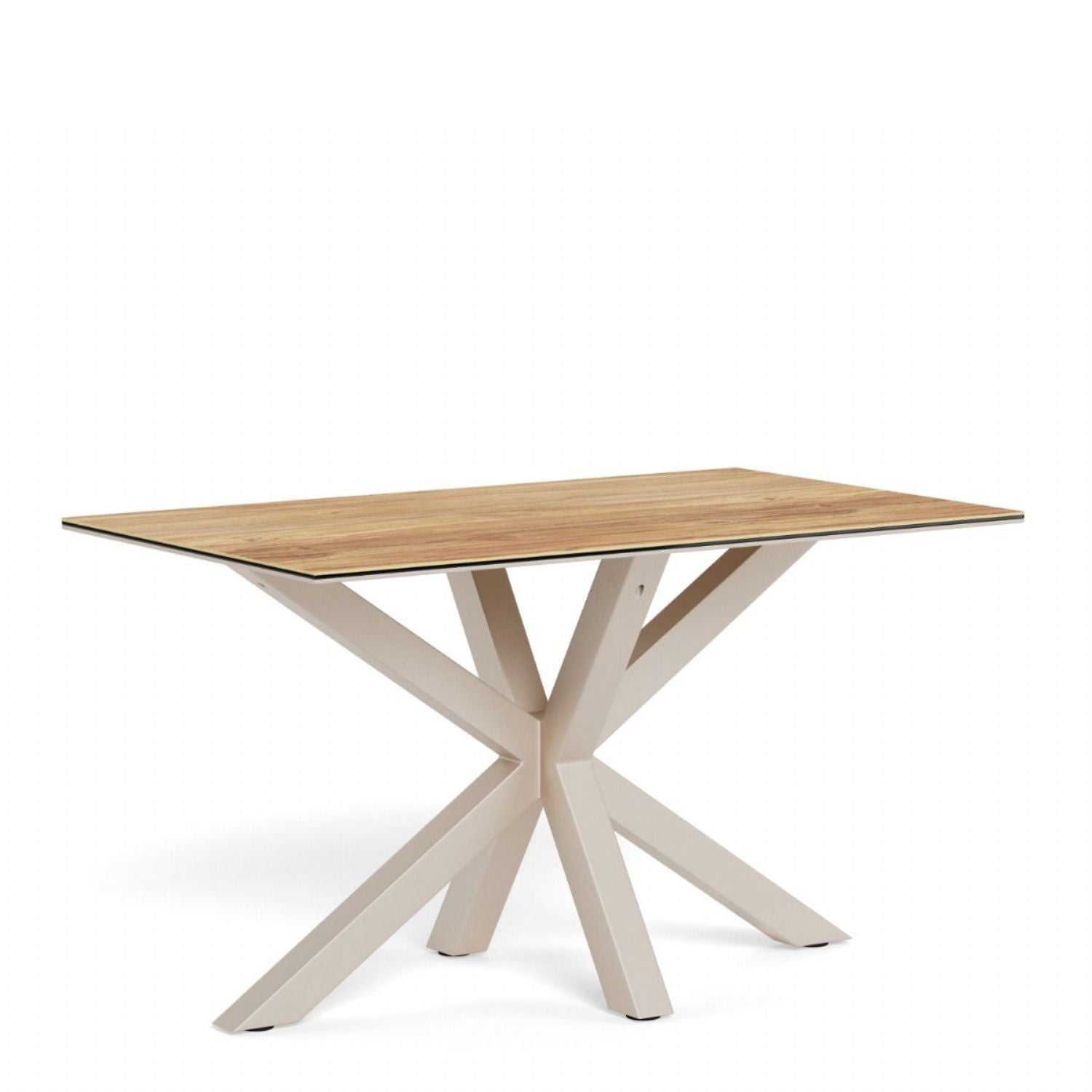Heaven Dining Table with Wild Oak Ceramic Glass Top in Grey 135x80cm