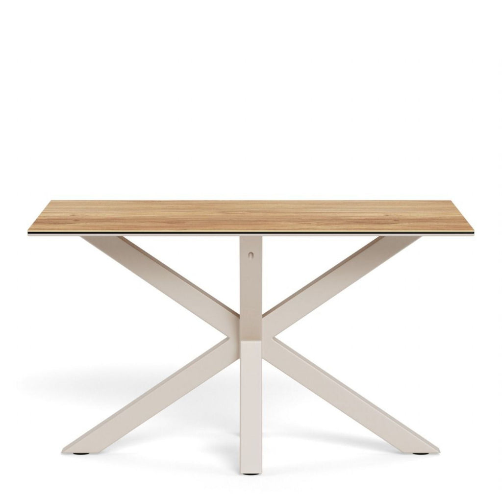 Heaven Dining Table with Wild Oak Ceramic Glass Top in Grey 135x80cm