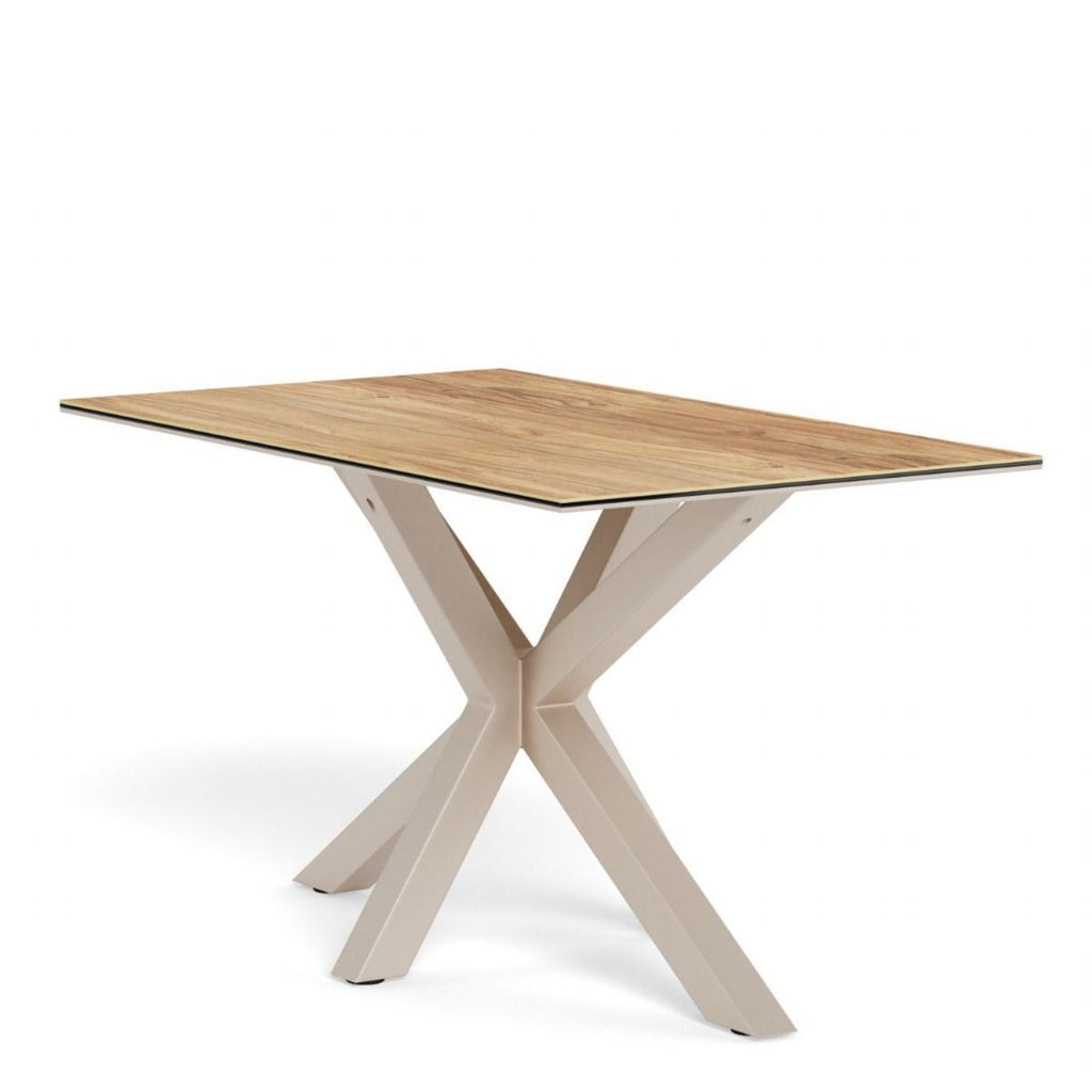 Heaven Dining Table with Wild Oak Ceramic Glass Top in Grey 135x80cm