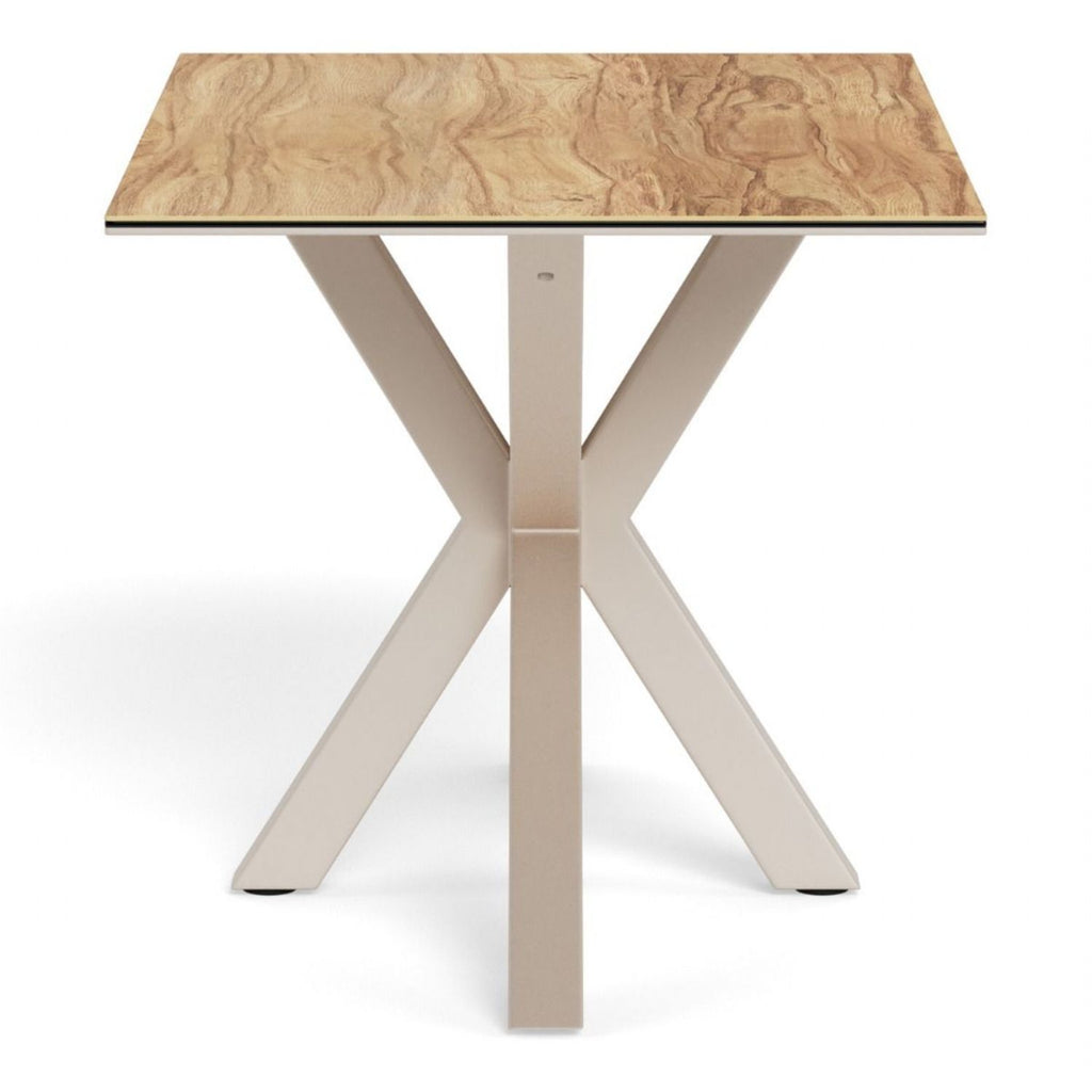Heaven Dining Table with Wild Oak Ceramic Glass Top in Grey 135x80cm