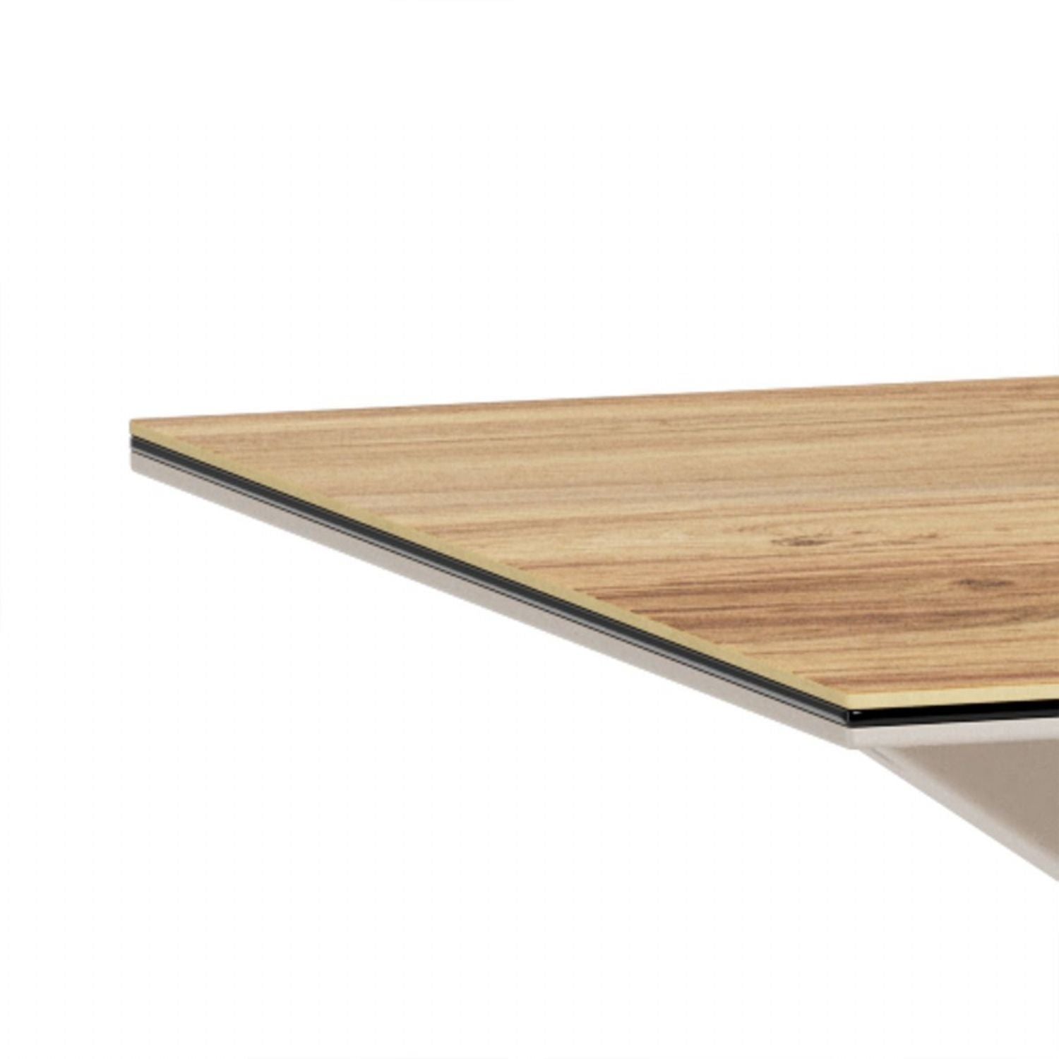 Heaven Dining Table with Wild Oak Ceramic Glass Top in Grey 135x80cm
