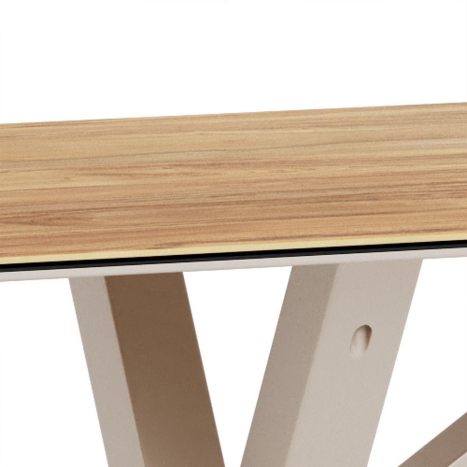 Heaven Dining Table with Wild Oak Ceramic Glass Top in Grey 135x80cm
