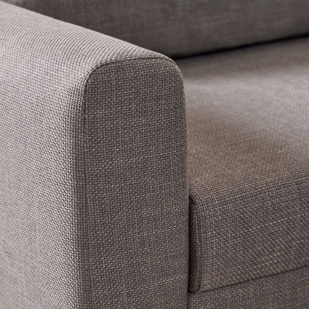 Omaha Right Hand Facing Corner Sofa in Light Grey Brown Fabric