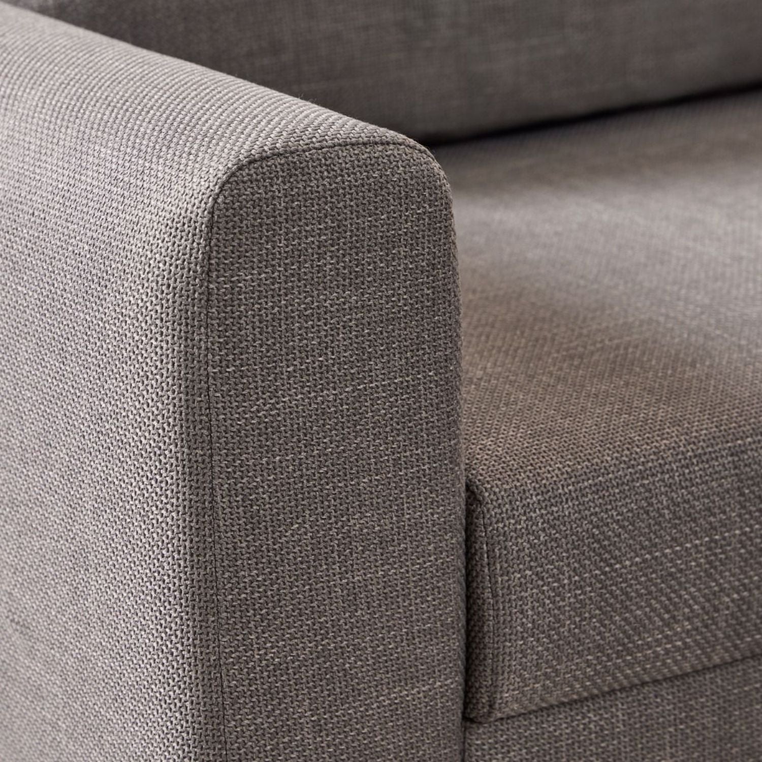 Omaha Right Hand Facing Corner Sofa in Light Grey Brown Fabric