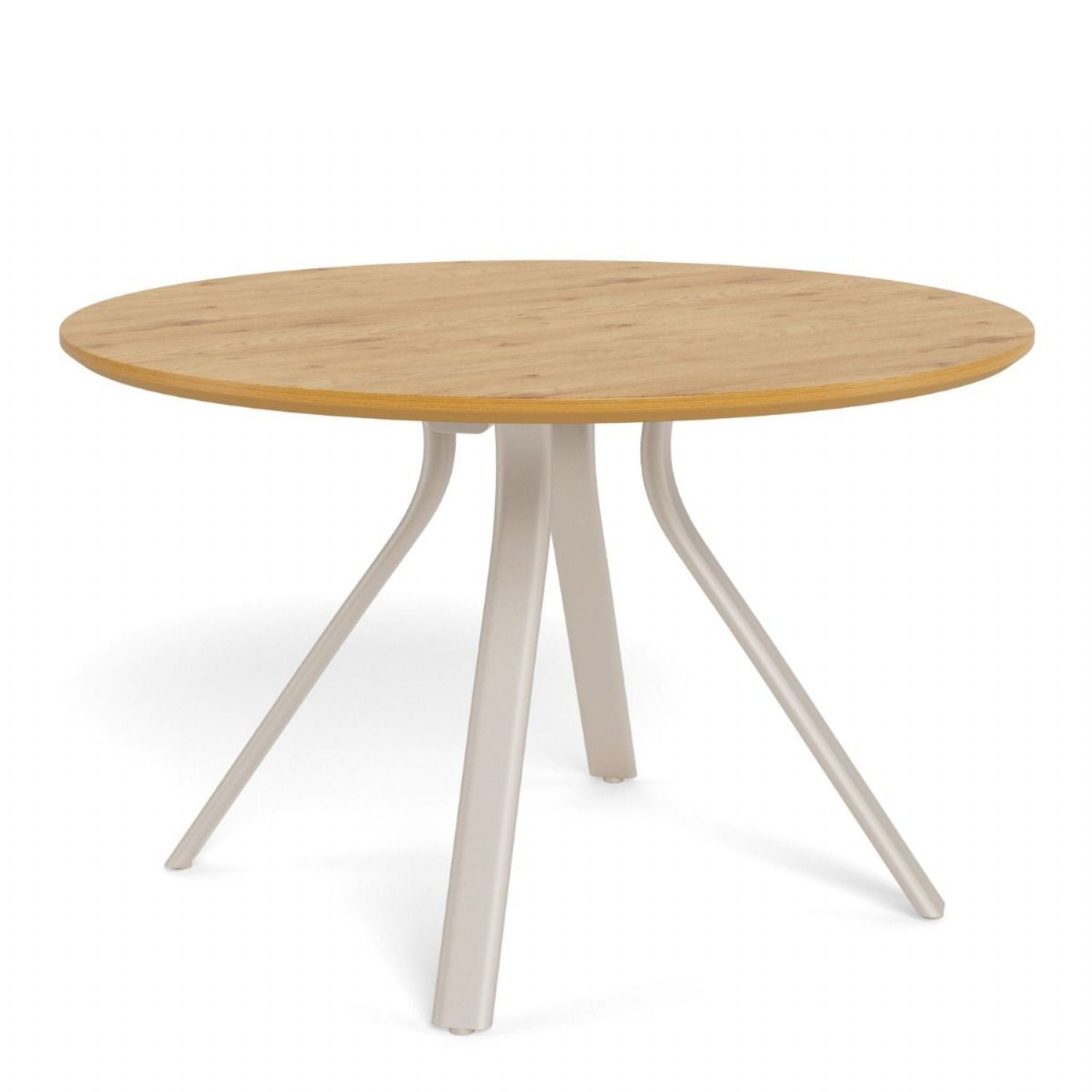Bristol Round Dining Table in Wild Oak &amp; Grey Metal Base