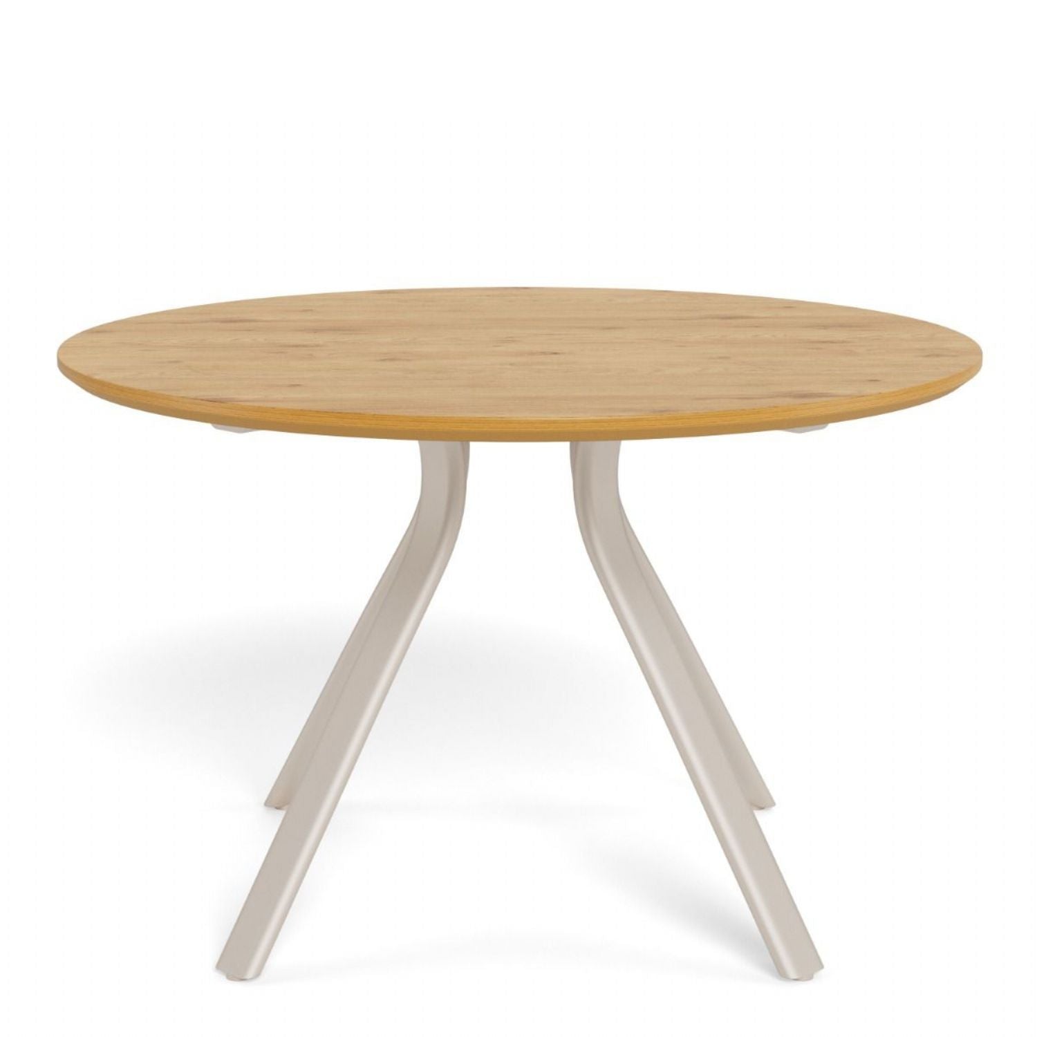 Bristol Round Dining Table in Wild Oak & Grey Metal Base