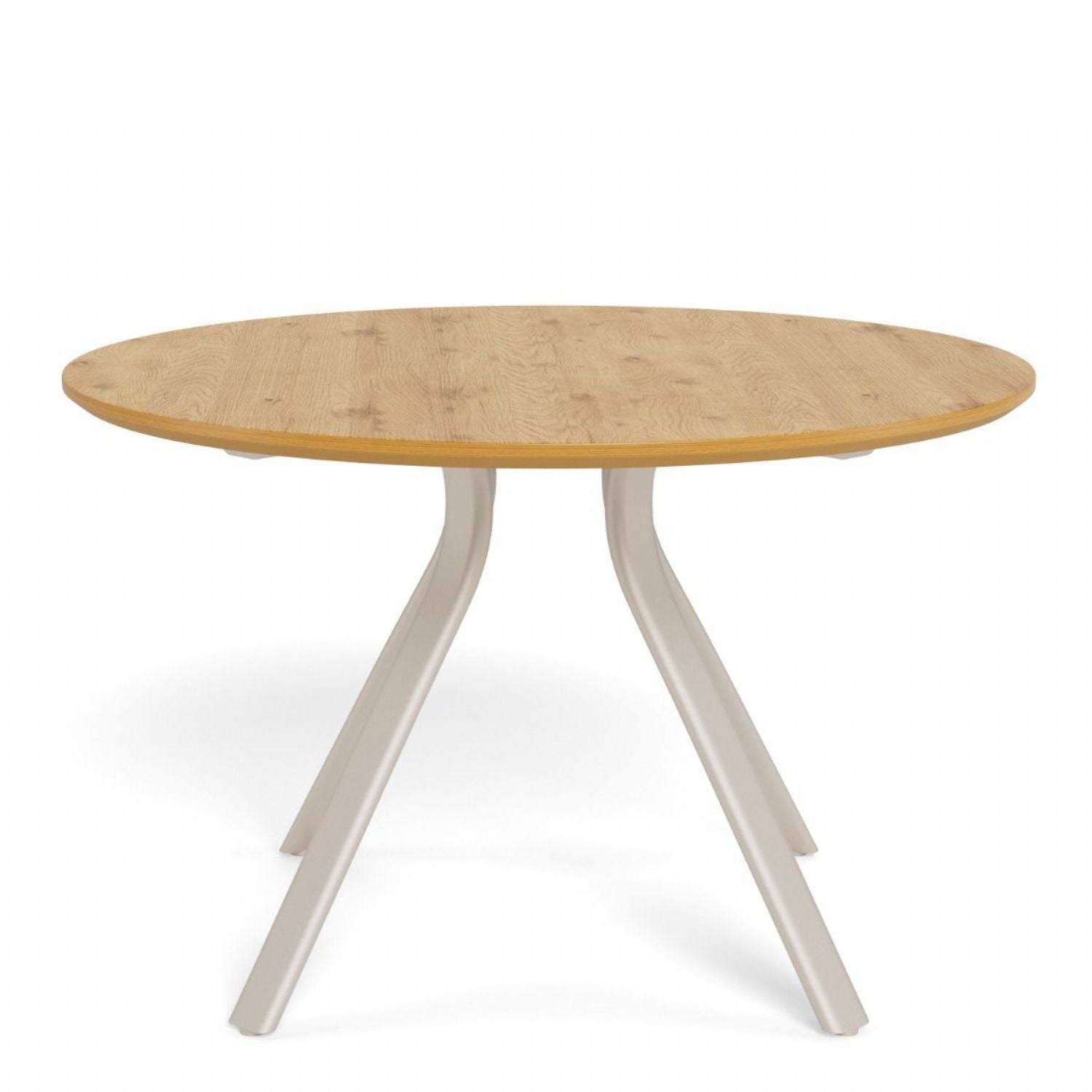 Bristol Round Dining Table in Wild Oak & Grey Metal Base