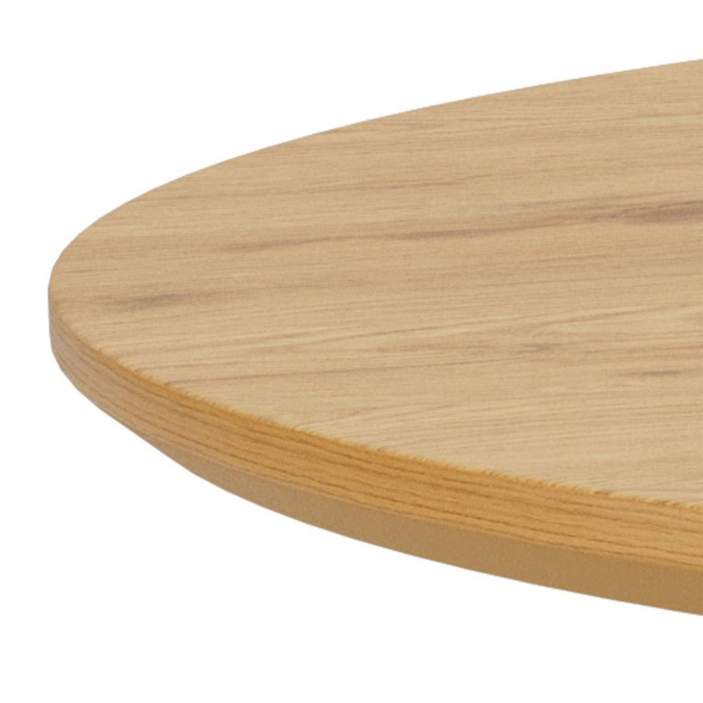 Bristol Round Dining Table in Wild Oak & Grey Metal Base