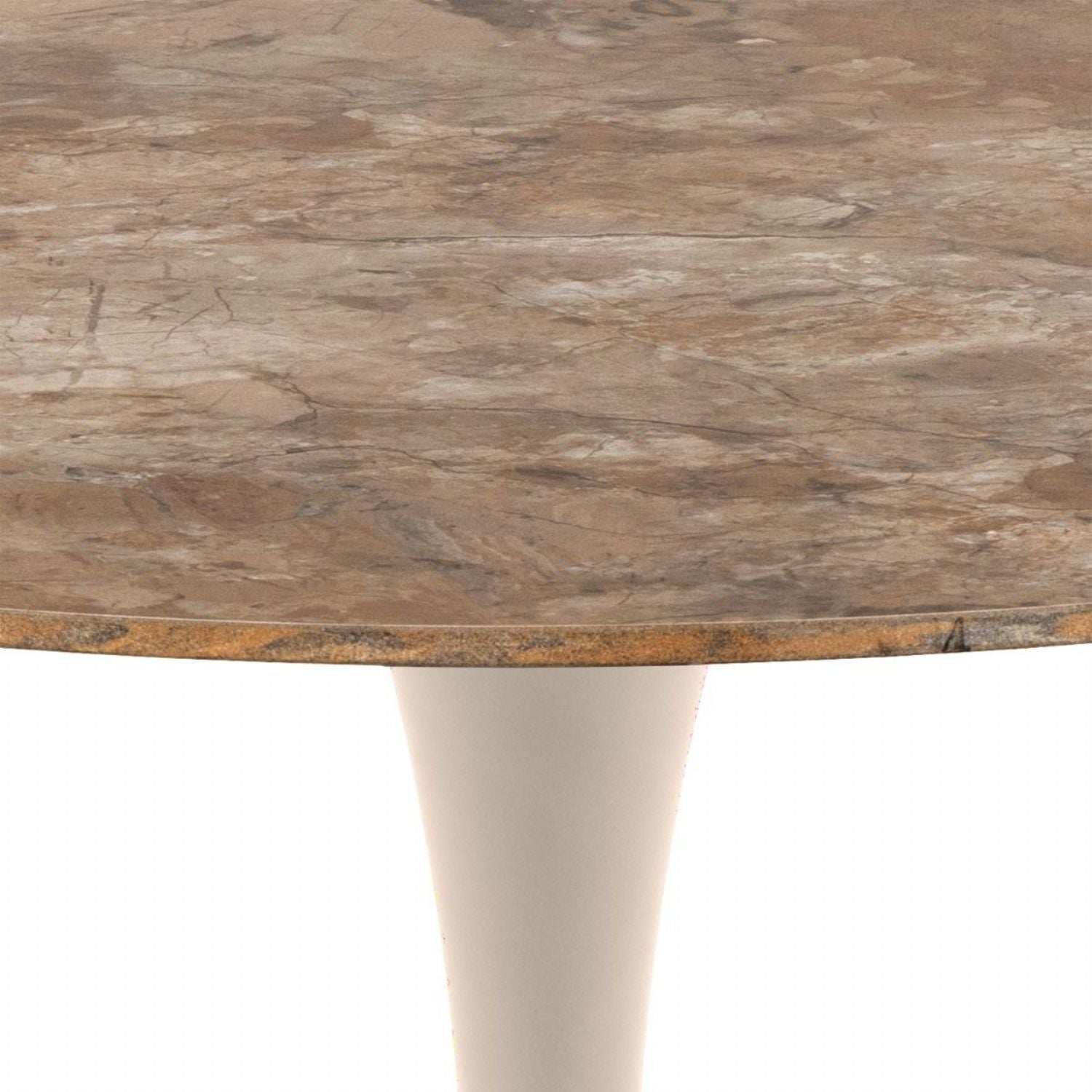 Malta Round Dining Table in Brown Ceramic with Grey Base