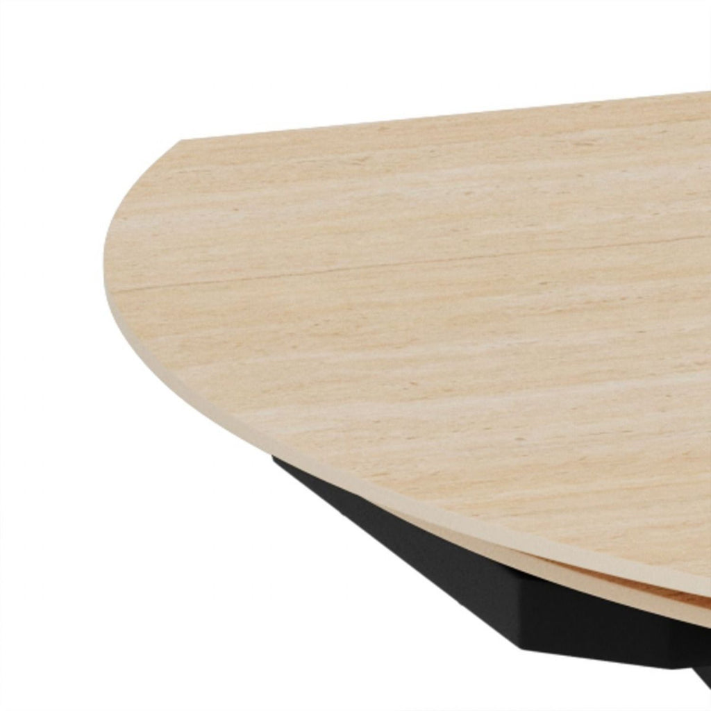 Morella Oval Extending Dining Table in Sand Ceramic 120 to 180cm