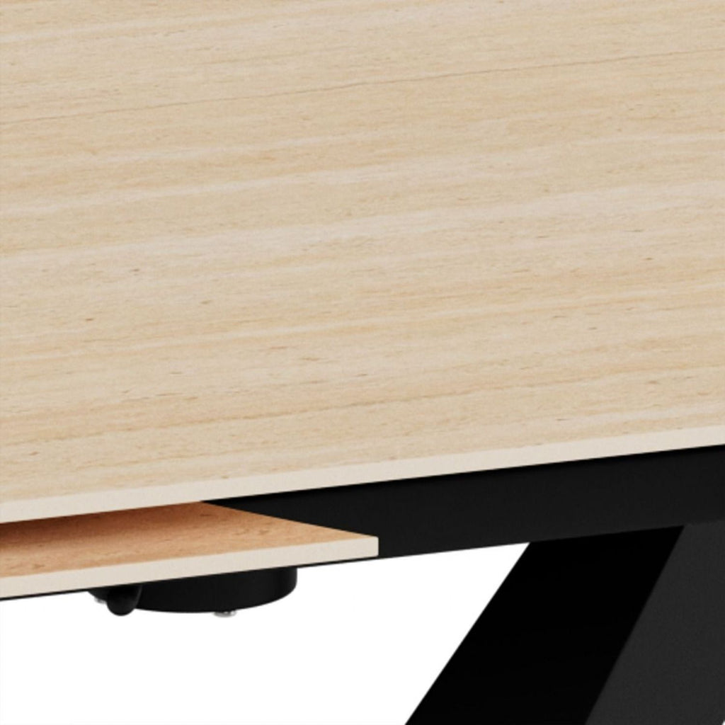 Morella Oval Extending Dining Table in Sand Ceramic 120 to 180cm