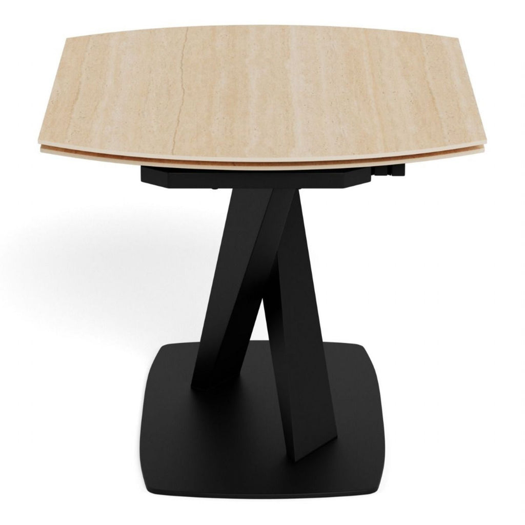 Morella Oval Extending Dining Table in Sand Ceramic 120 to 180cm