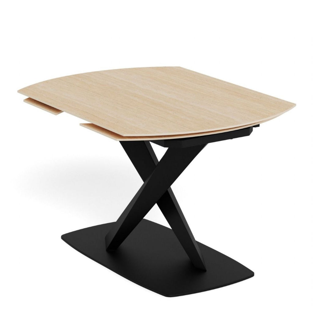 Morella Oval Extending Dining Table in Sand Ceramic 120 to 180cm