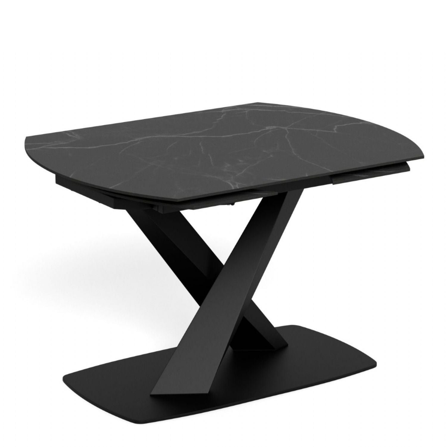 Morella Oval Extending Dining Table in Black Ceramic 120 to 180cm