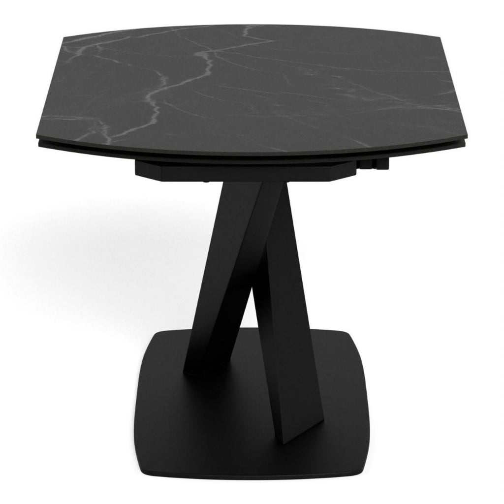 Morella Oval Extending Dining Table in Black Ceramic 120 to 180cm
