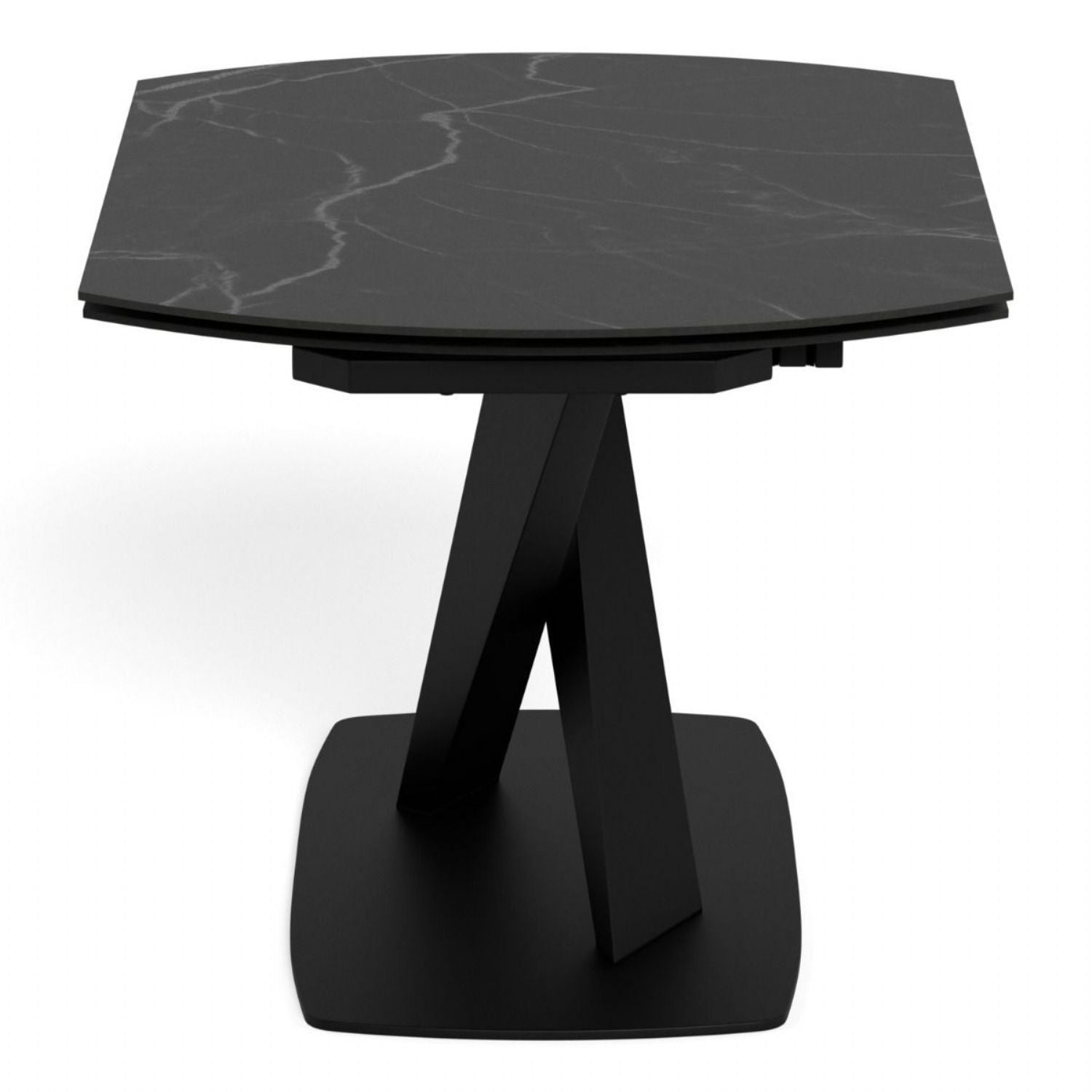 Morella Oval Extending Dining Table in Black Ceramic 120 to 180cm