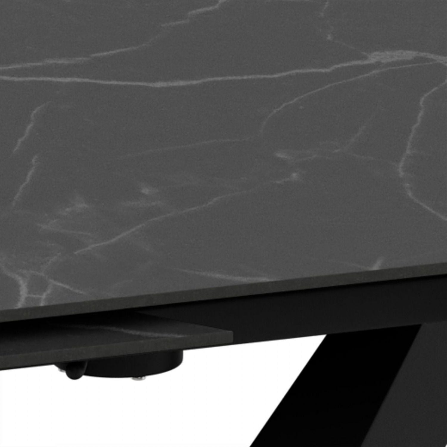 Morella Oval Extending Dining Table in Black Ceramic 120 to 180cm