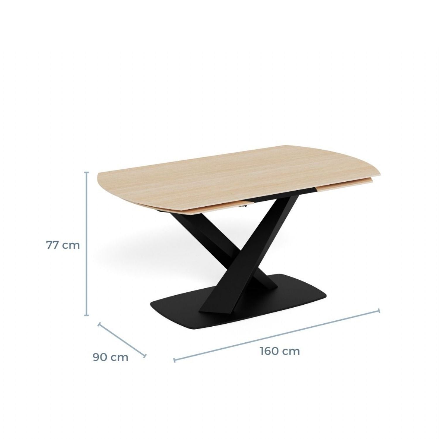 Morella Oval Extending Dining Table in Sand Ceramic 160 to 240cm