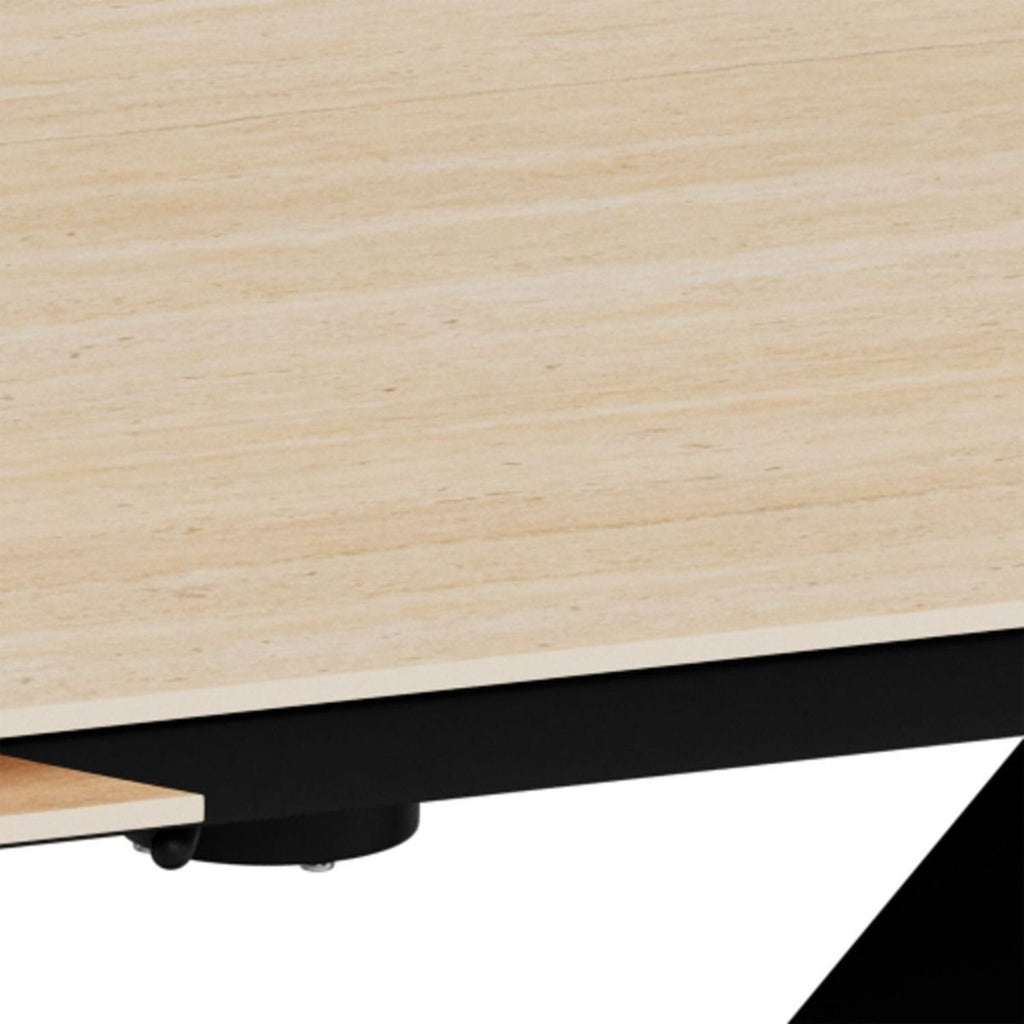 Morella Oval Extending Dining Table in Sand Ceramic 160 to 240cm