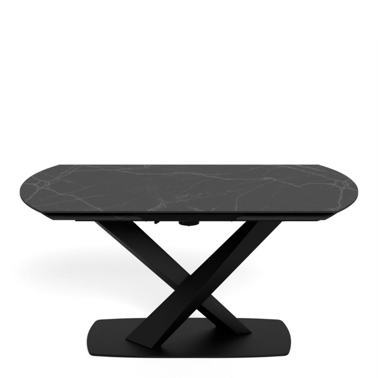 Morella Oval Extending Dining Table in Black Ceramic 160 to 240cm