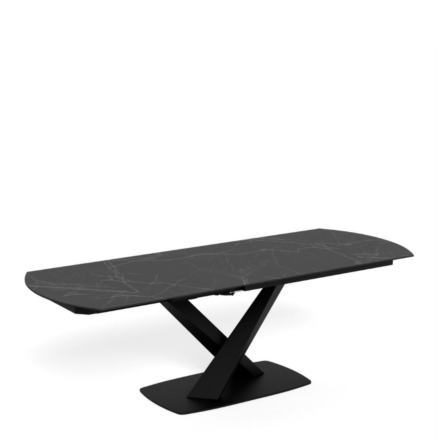 Morella Oval Extending Dining Table in Black Ceramic 160 to 240cm