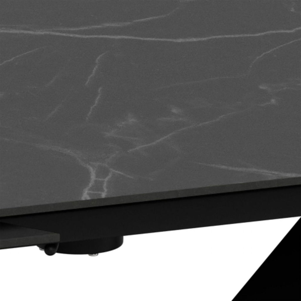 Morella Oval Extending Dining Table in Black Ceramic 160 to 240cm