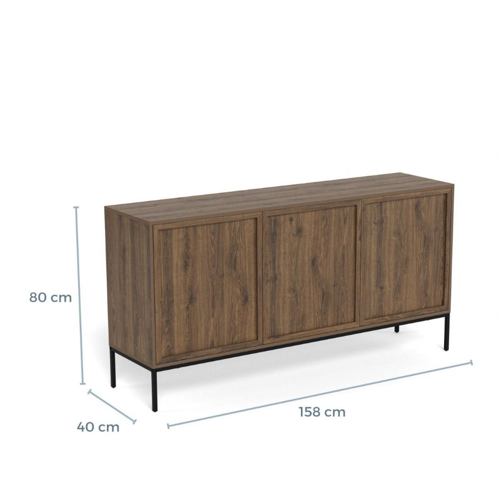 Palmdale Sideboard with 3 Doors in Smoked Oak