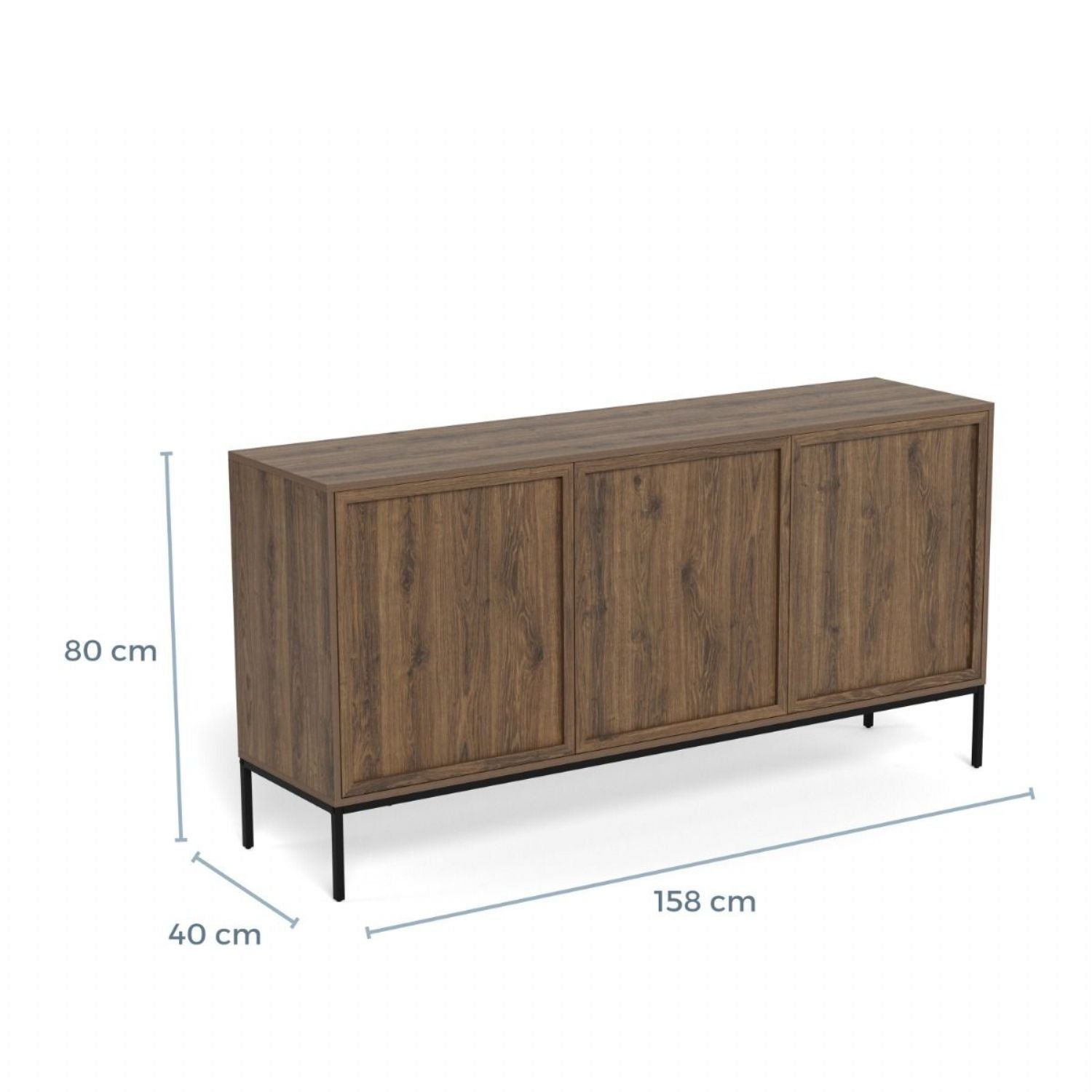 Palmdale Sideboard with 3 Doors in Smoked Oak