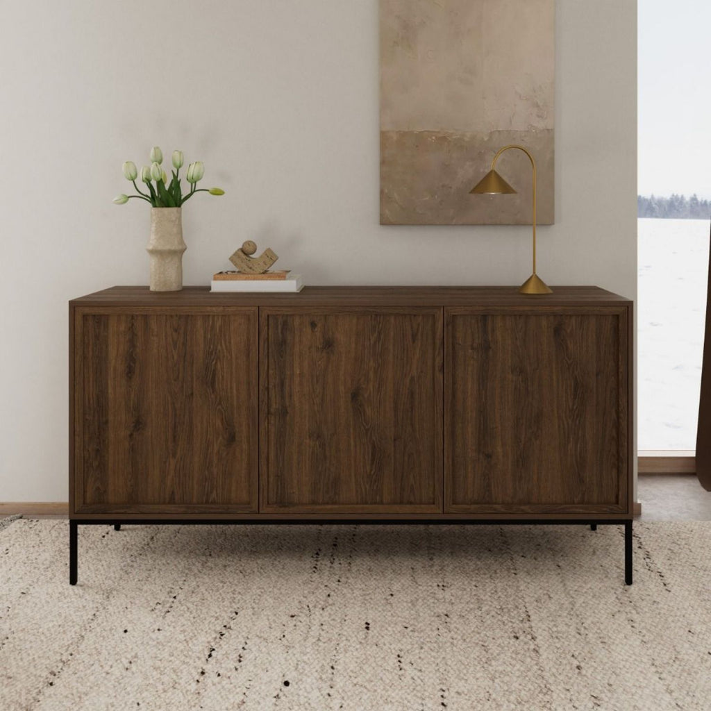 Palmdale Sideboard with 3 Doors in Smoked Oak