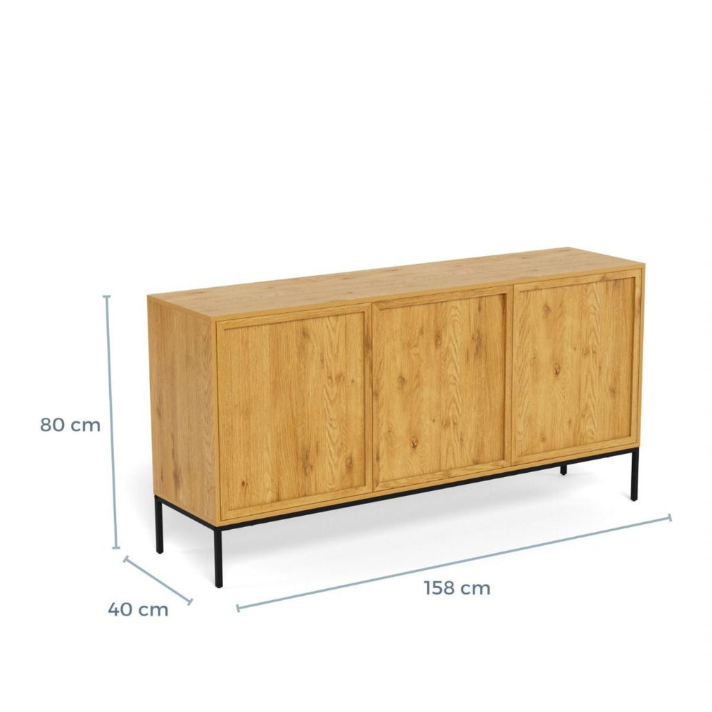 Palmdale Sideboard with 3 Doors in Wild Oak