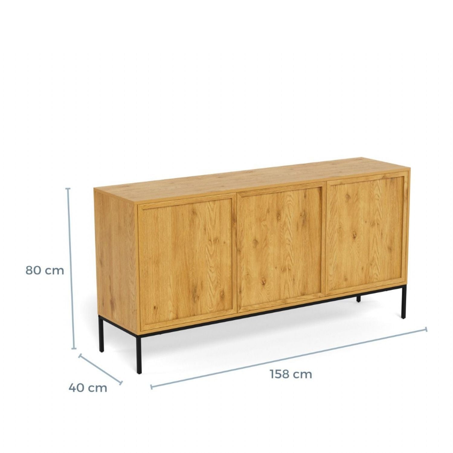 Palmdale Sideboard with 3 Doors in Wild Oak