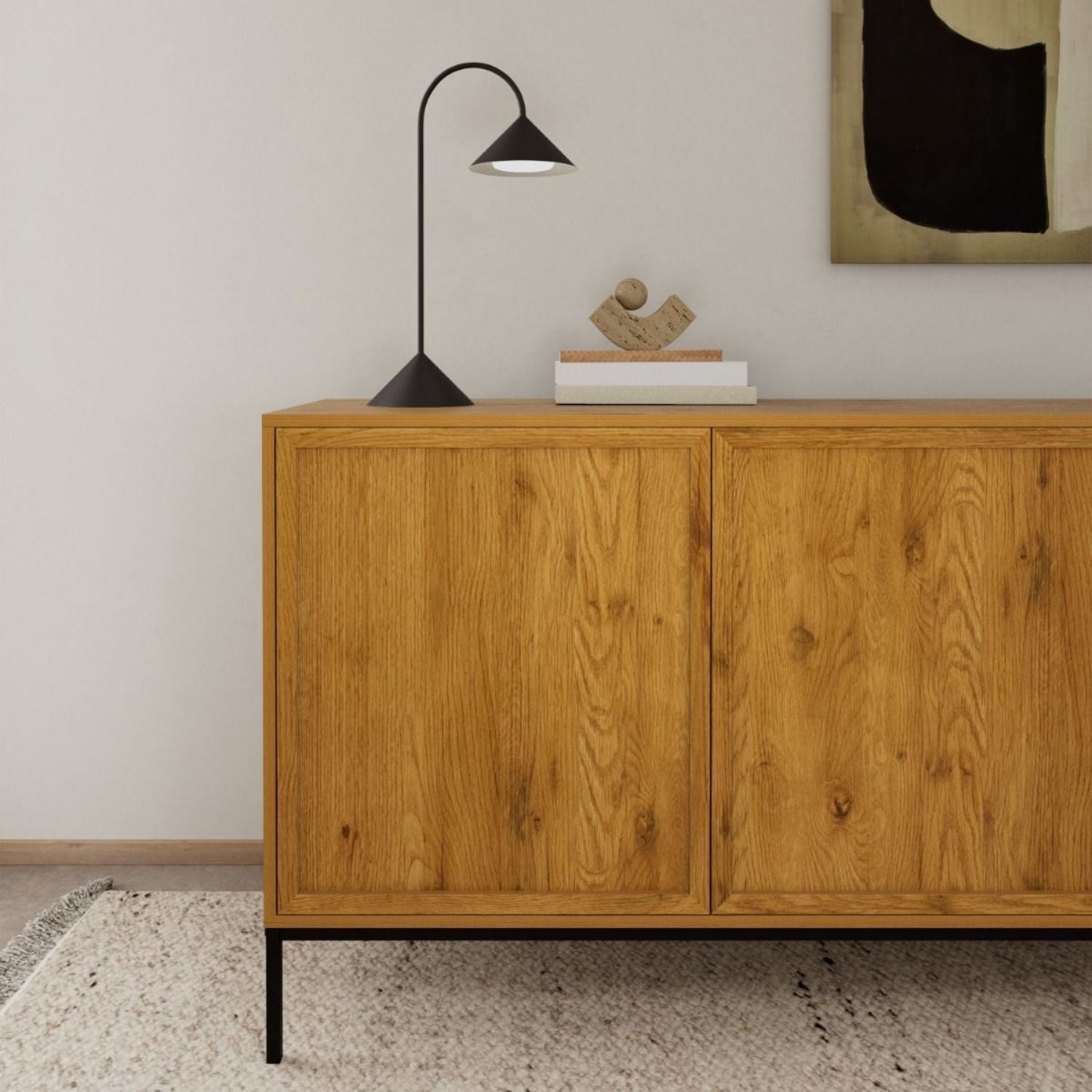Palmdale Sideboard with 3 Doors in Wild Oak