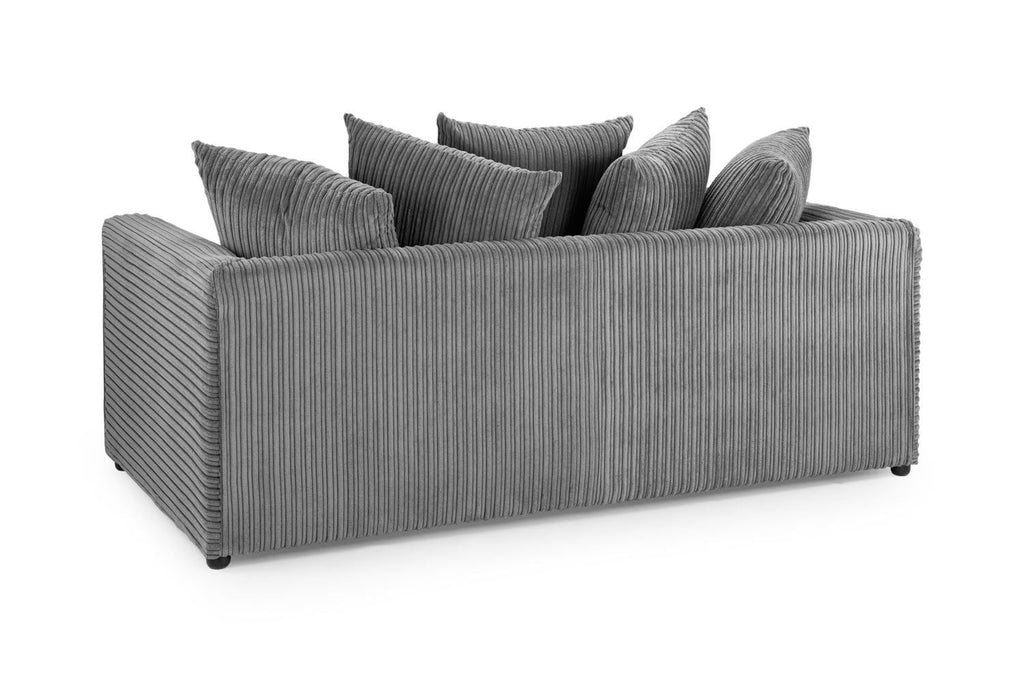 Grey Fabric Scatter Back 3 Seater Sofa