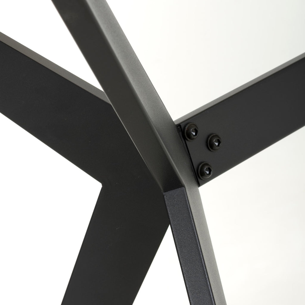 White Marble Effect 120cm Dining Table with X Frame Legs