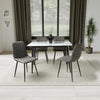 White Marble Effect 1.2m Dining Table Set with 4 Grey Chairs