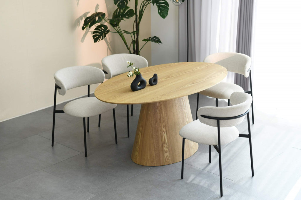 Cleveland Oval and 4 Marisa Natural Dining Set