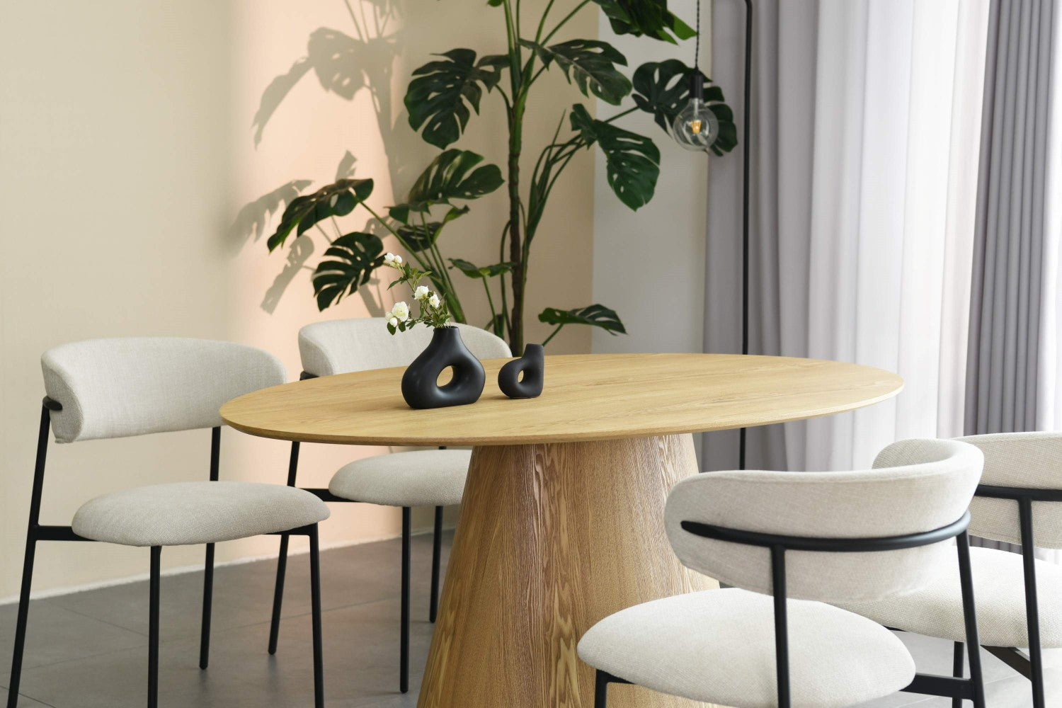 Cleveland Oval and 4 Marisa Natural Dining Set