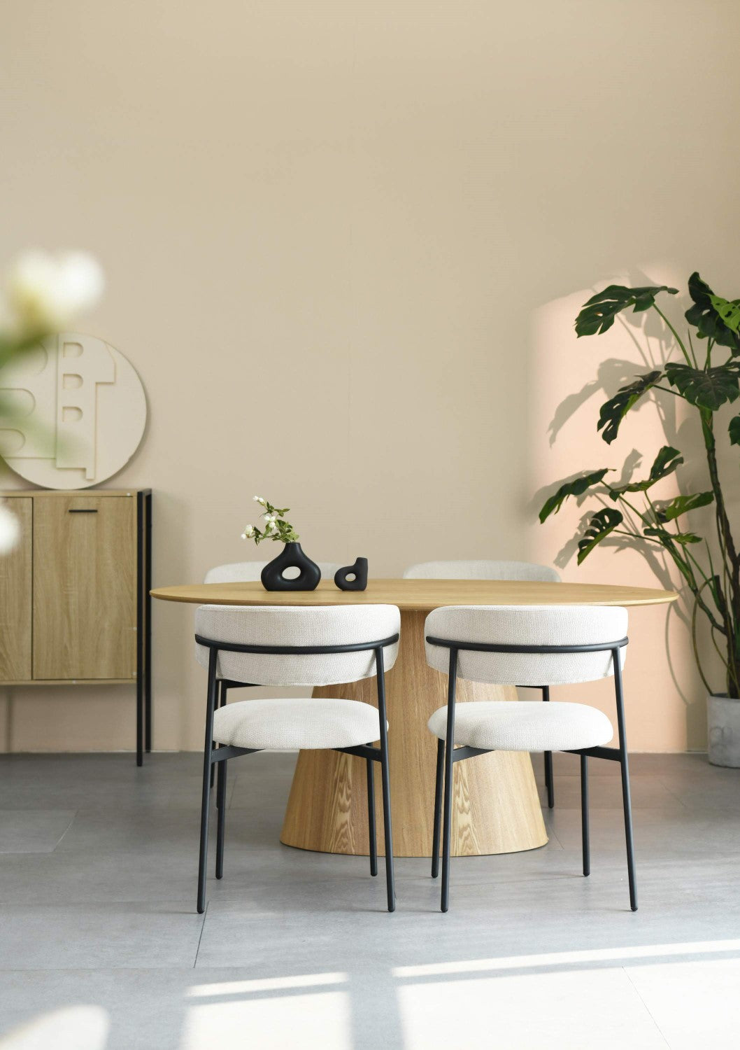 Cleveland Oval and 4 Marisa Natural Dining Set